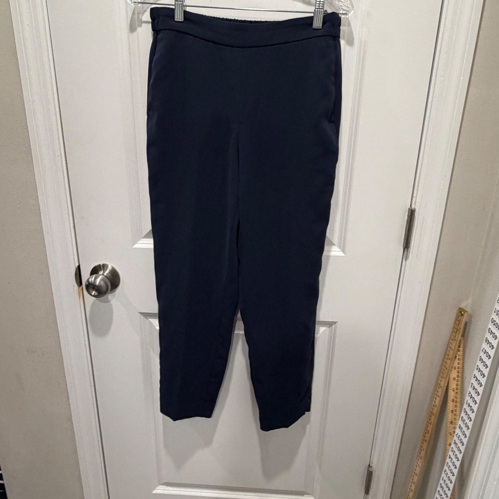 J.Crew Women Jamie Pant Re-Imagined Elastic Waist Navy Blue 8